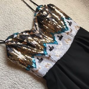 Sequence Black Corset/Skater Dress